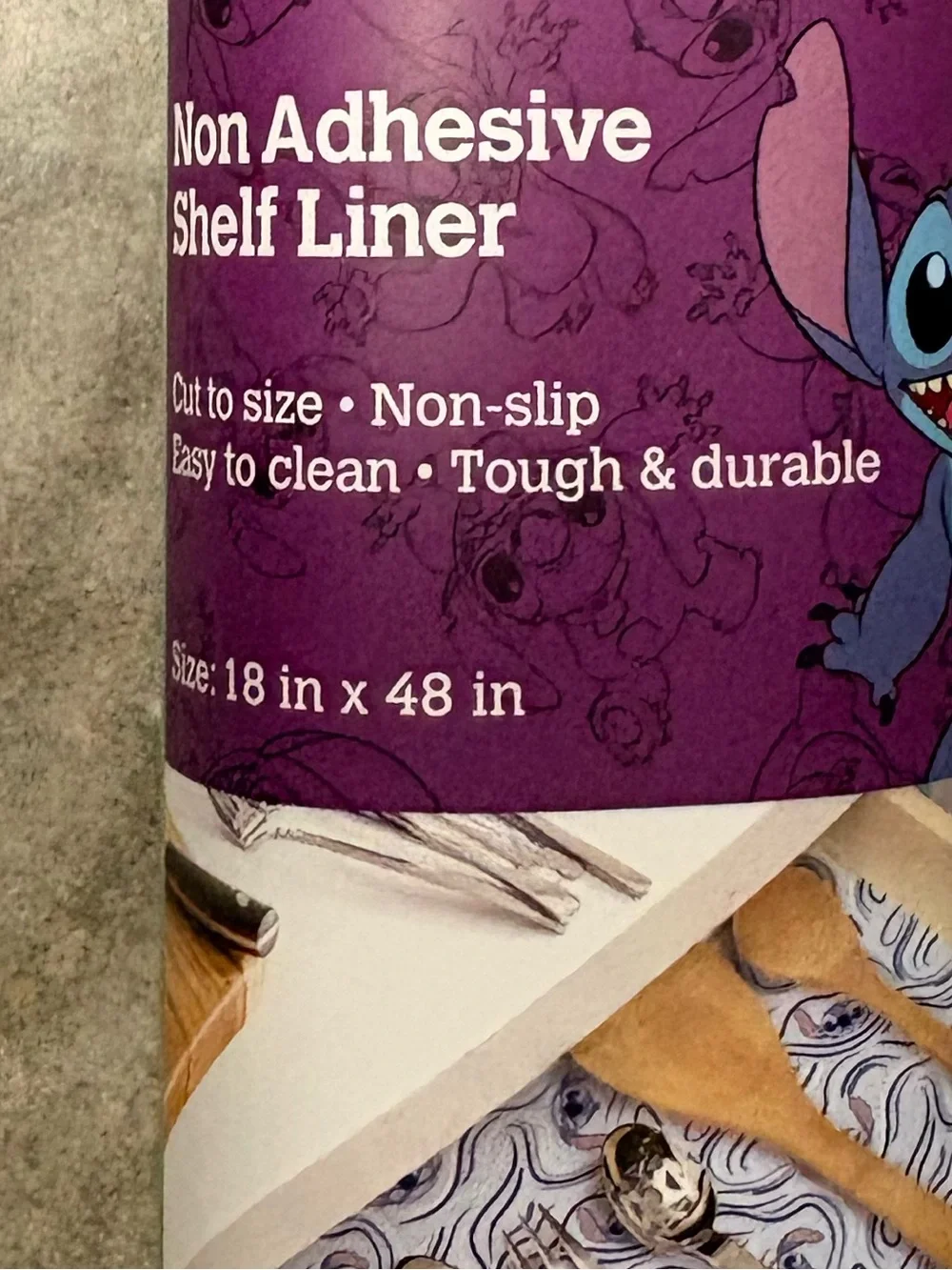 Disney Stitch Blue Patterned Non Adhesive shelf Liner Roll 18x48